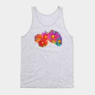 Bright Sketch Flowers Tank Top